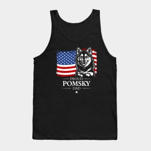 Proud Pomsky Dad American Flag patriotic dog Tank Top